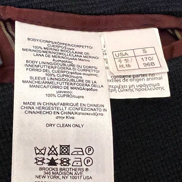 NWOT Brooks Brothers Navy Blue 100% Merino Wool Blazer Size S - Picture 4 of 16
